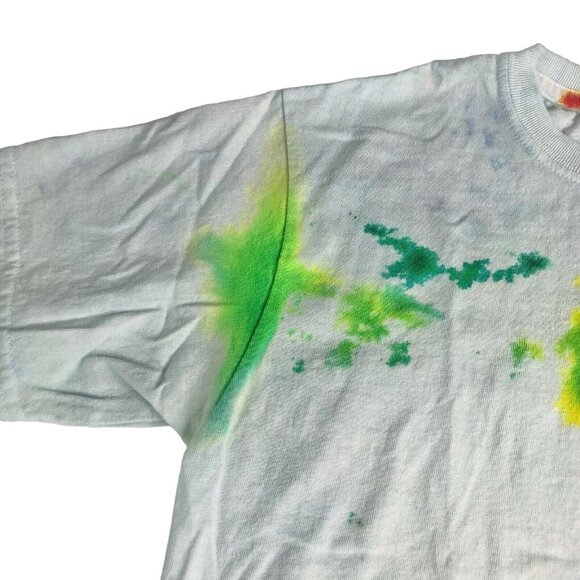 Tie Dye Gildan Youth T-Shirt L 14/16 Color Splash Cotton Short Sleeve White Base - Picture 3 of 6